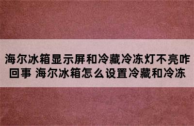 海尔冰箱显示屏和冷藏冷冻灯不亮咋回事 海尔冰箱怎么设置冷藏和冷冻